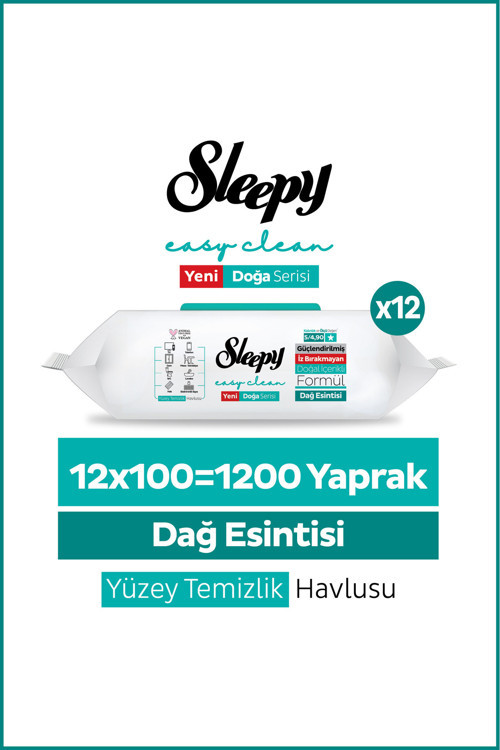 Mountain Yüzey Temizlik Havlusu Mendili Dağ Esintisi 12x100 (1200 Yaprak)