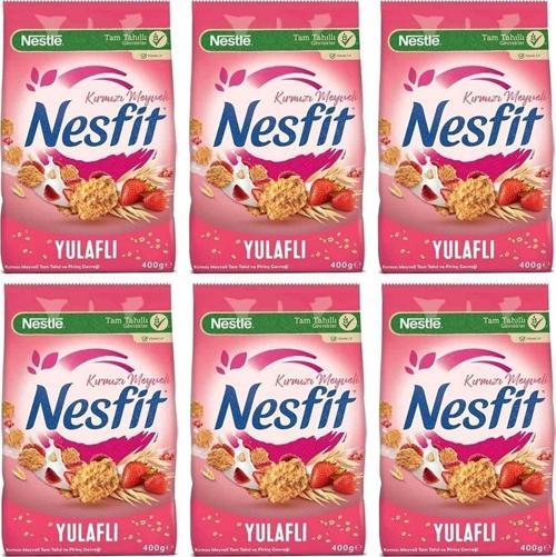 Nesfit Kırmızı Meyveli Kahvaltılık Gevrek 400 Gr X 6 Adet