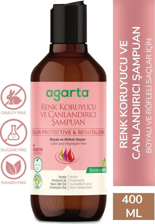 Boyalı Saçlar Için Renk Koruyucu Ve Canlandırıcı Tuzsuz Şampuan 400Ml