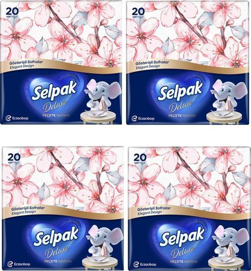 4 X Adet Dantel 20'Li Deluxe Peçete - Gösterişli Sofralar Serisi