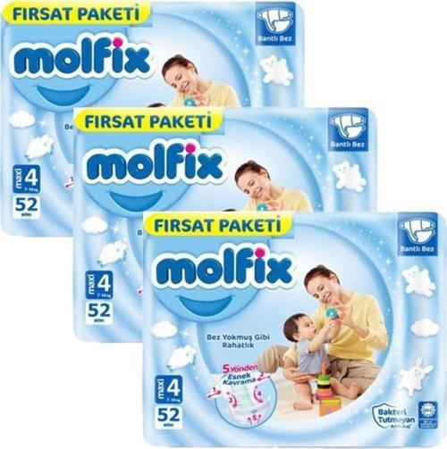 Fırsat Paketi Maxi Bebek Bezi 4 Numara 9-16 Kg 52 X 3 (Toplam 156 Adet)