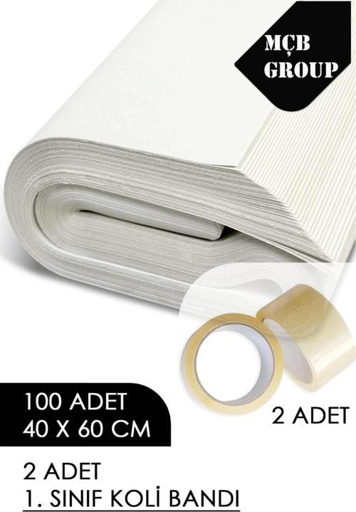 40x60cm Tabak Bardak Sarma Taşıma Taşınma Paketleme Kağıdı 100 Adet + 2 Adet Koli Bandı