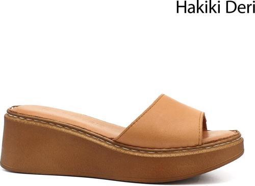 Kadın Taba Antik Dolgu Taban Hakiki Deri Terlik