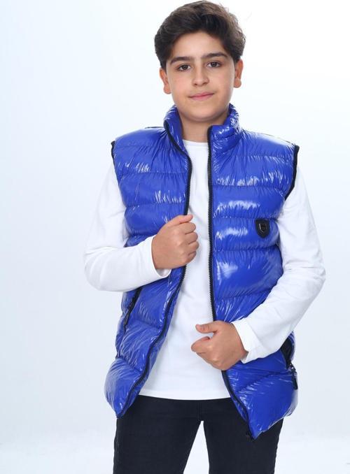 Toontoy Erkek Çocuk Parlak Görünümlü Göğsü Armalı Yelek