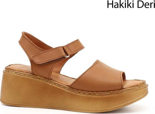 Kadın Taba Antik Dolgu Taban Hakiki Deri Sandalet