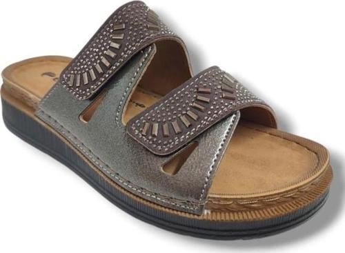 M3-25 Anatomik Taşlı Çift Bant Cırtlı Kadın Terlik