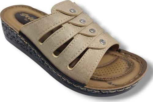 323-25 Deri Anatomik Dolgu Topuklu Kadın Terlik