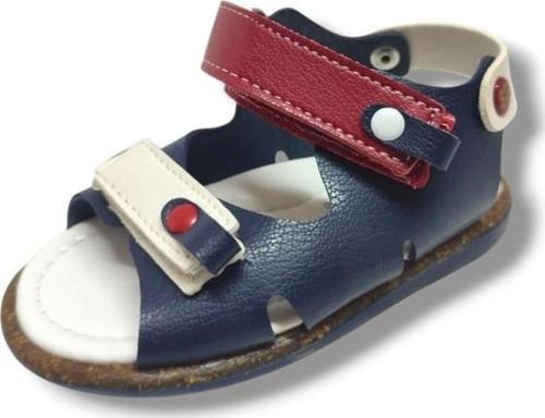 Şirinbebe 1693-20 Çift Cırt Tokalı Erkek Çocuk Sandalet Lacivert Kırmızı 18-20