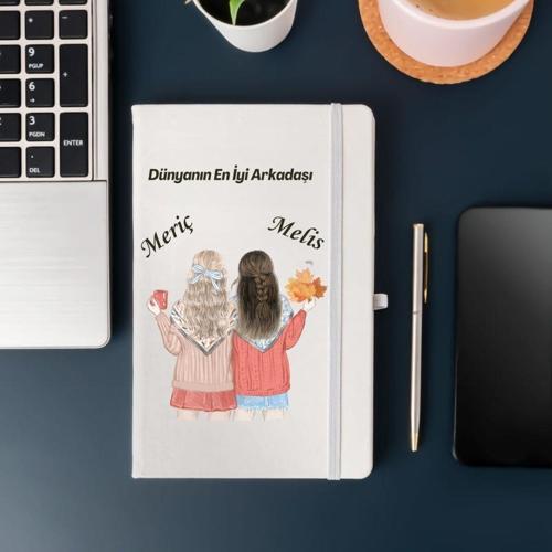 Arkadaşlara Özel İsim Yazılı Tasarımlı Defter