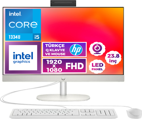 ProOne 240 G10 i5-1334U 16GB 512GB SSD 23.8" FHD Freedos All In One PC B6JC3ES 001