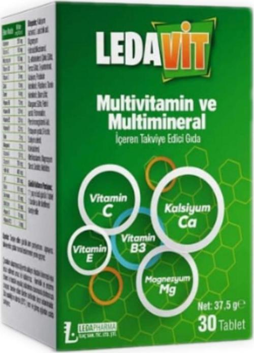 LEDAVİT MULTİVİTAMİN VE MİNERAL 30 TABLET