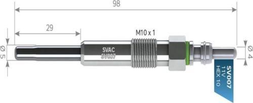 10ad. Sv007 04863826 1207068 1517247 Kızdırma Bujısı 11v Audı A2 1,2tdı / 1