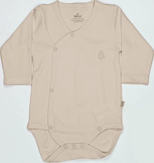 Organik Natural Basic Style Kruvaze Uzun Kol Body Bs17102 Bej