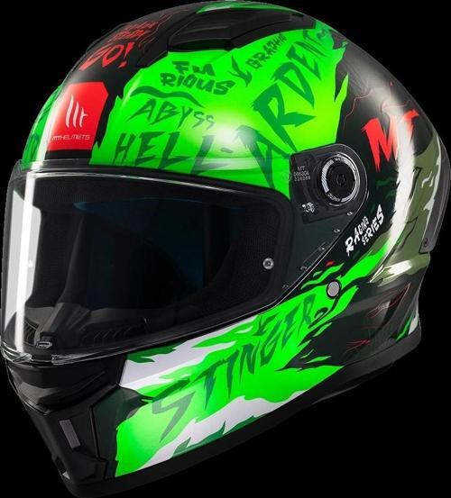 KASK MT STINGER ARDENT C6 PARLAK SİYAH/YEŞİL