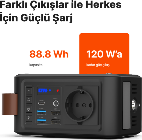 Xenon Smart Taşınabilir Kablosuz Hızlı Şarj Cihazı Type-C AC USB 3.0 Güç Çıkışı Led Lamba 24000 mAH Güç İstasyonu X6801 7