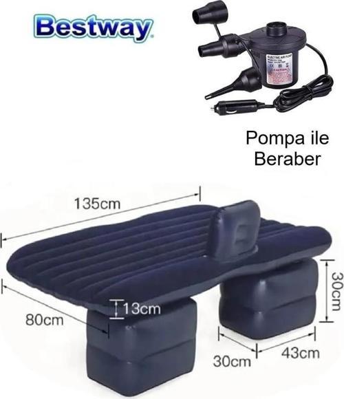67780 Araç İçi Şişme Yatak 12 V Çakmaklık Pompalı 135X13X80CM