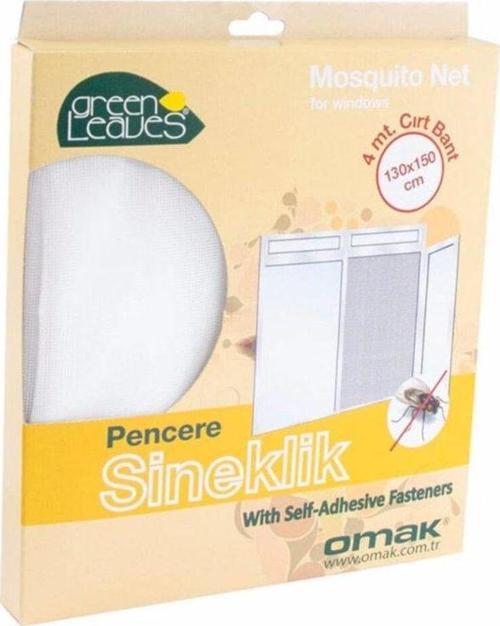 OMAK Geniş Pencere Sinekliği Sinek Böcek Tülü Kendinden Yapışkanlı Cırtlı Sineklik 130x150 Cm