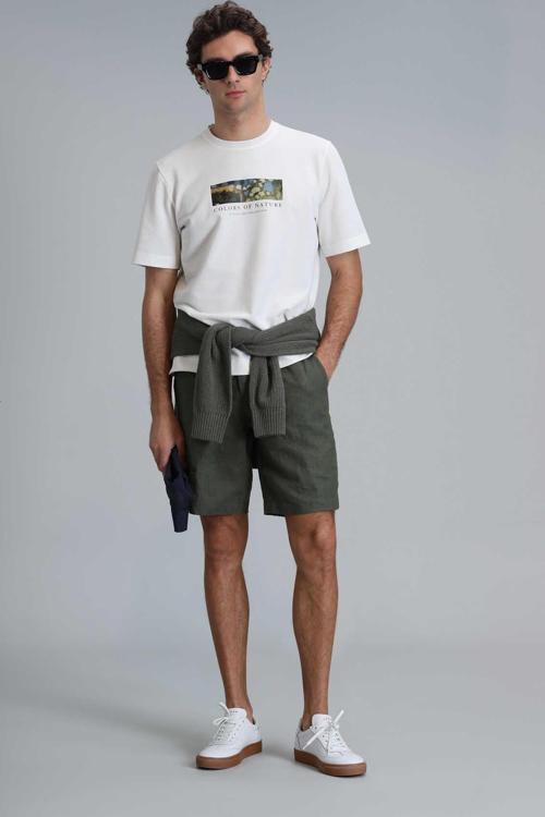 Peler Spor Erkek Chino Şort Slim Fit Yeşil