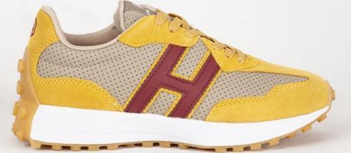 Kadın Bağcıklı Hafif Taban Günlük Sneaker Gerçek Deri HJ 22505Z HARDAL/BORDO