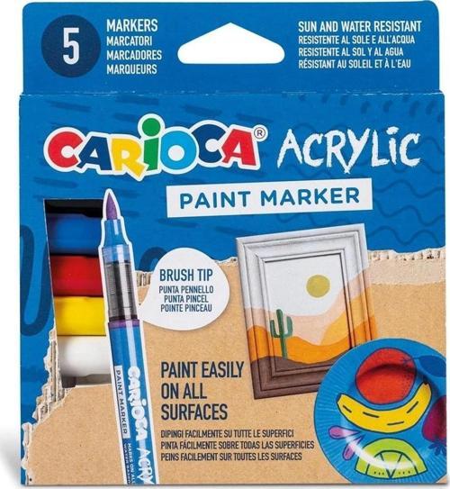 Nessiworld Carioca Akrilik Paint Marker Su Bazlı Fırça Uçlu 5'li