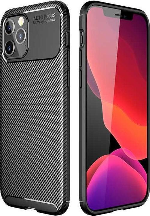 iPhone 12 Pro Max Uyumlu Kamera Korumalı Darbe Önleyici Carbon Brushed Silikon Kılıf