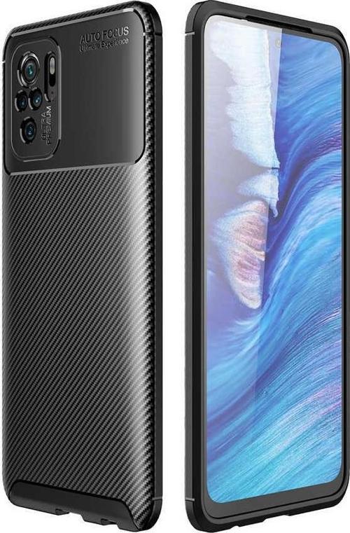 Xiaomi Redmi Note 10 Uyumlu Kamera Korumalı Darbe Önleyici Carbon Brushed Silikon Kılıf