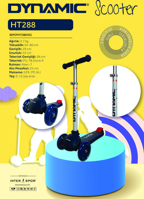 DYNAMIC HT288 3 TEKERLEKLİ SCOOTER LACVRT-BYZ