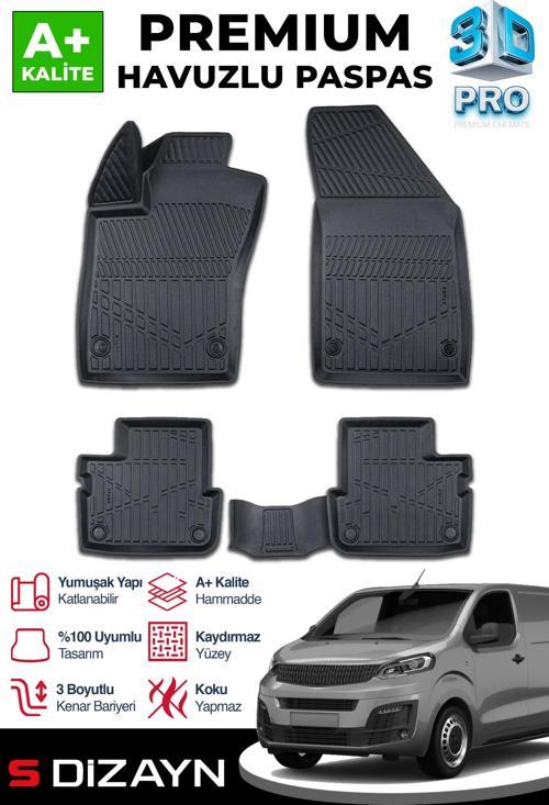 Fiat Scudo 3D Pro Havuzlu Paspas 2022 Üzeri A+ Kalite