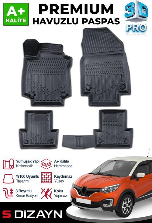 Renault Captur 3D Pro Havuzlu Paspas 2013-2019 A+ Kalite