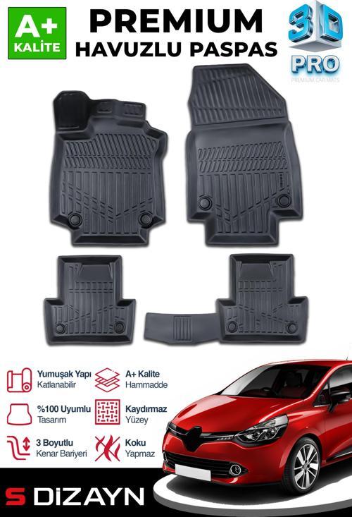 Renault Clio 4 3D Pro Havuzlu Paspas 2012-2019 A+ Kalite