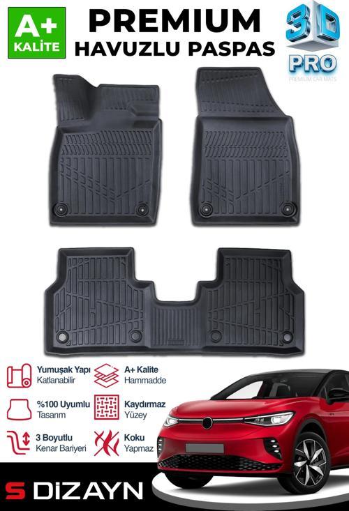 VW ID5 3D Pro Havuzlu Paspas 2021 Üzeri A+ Kalite