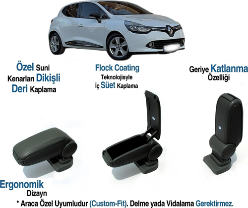  CLIO LHD MK4 ARACA ÖZEL KOL DAYAMA VİDASIZ KOLÇAK 2013 2014 2015 2016 2017 2018 2019 2020