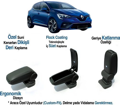 CLIO MK5  ARACA ÖZEL KOL DAYAMA VİDASIZ KOLÇAK 2019 2020 2021 2022 2023 2024 2025