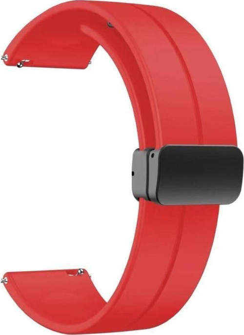 Oppo Watch 46mm 22mm Manyetik Klipsli Silikon Lüx Kordon + Metal Kordon Dönüştürücü