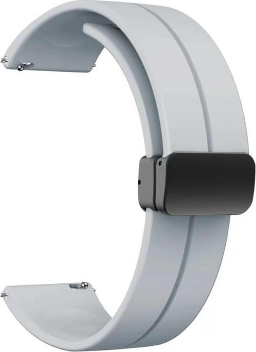 Oppo Watch 46mm 22mm Manyetik Klipsli Silikon Lüx Kordon + Metal Kordon Dönüştürücü