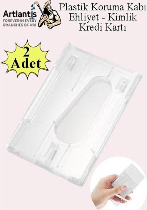 Şeffaf Kart Kılıfı Kimlik Ehliyet Kredi Kartı Koruyucu 2 Adet Pvc Plastik Kart Koruma Kabı