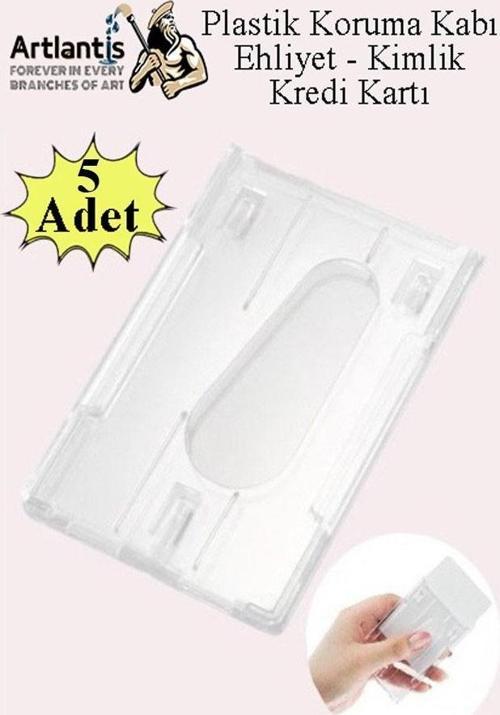 Şeffaf Kart Kılıfı Kimlik Ehliyet Kredi Kartı Koruyucu 5 Adet Pvc Plastik Kart Koruma Kabı