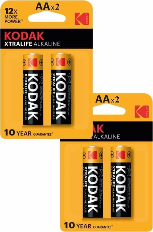 Xtralife Alkalin Kalem Pil AA 4 Adet Kodak Kaliteli Uzun Ömürlü 1.5 V Kalem Pil Orjinal Kumanda Fener Saat Cihazlar