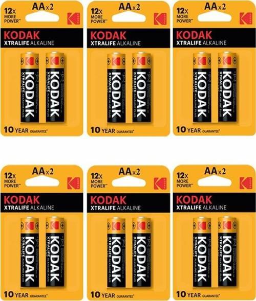 Xtralife Alkalin Kalem Pil AA 12 Adet Kodak Kaliteli Uzun Ömürlü 1.5 V Kalem Pil Orjinal Kumanda Fener Saat Cihazlar