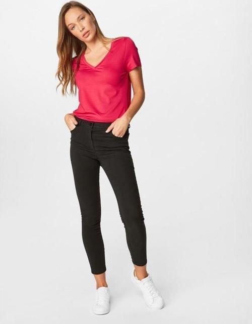 Kadın Slim Fit Coton Parça Boya Pantolon B00044