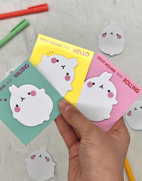 Molang 3'lü Post-it Seti / Sticky Note / Yapışkanlı Not Kağıdı /  Bullet Journal / Scrapbook