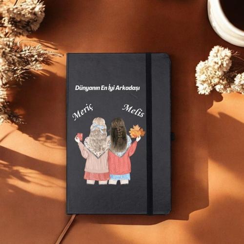 Arkadaşlara Özel İsim Yazılı Tasarımlı Defter