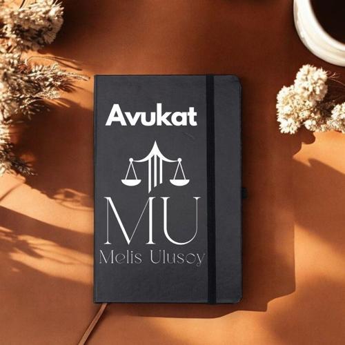 Avukatlara Özel İsim Yazılı Tasarımlı Defter