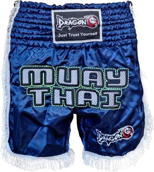 MT3020 Apache Muaythai Şortu Lacivert Püsküllü Nakışlı Muay Thai Şortu