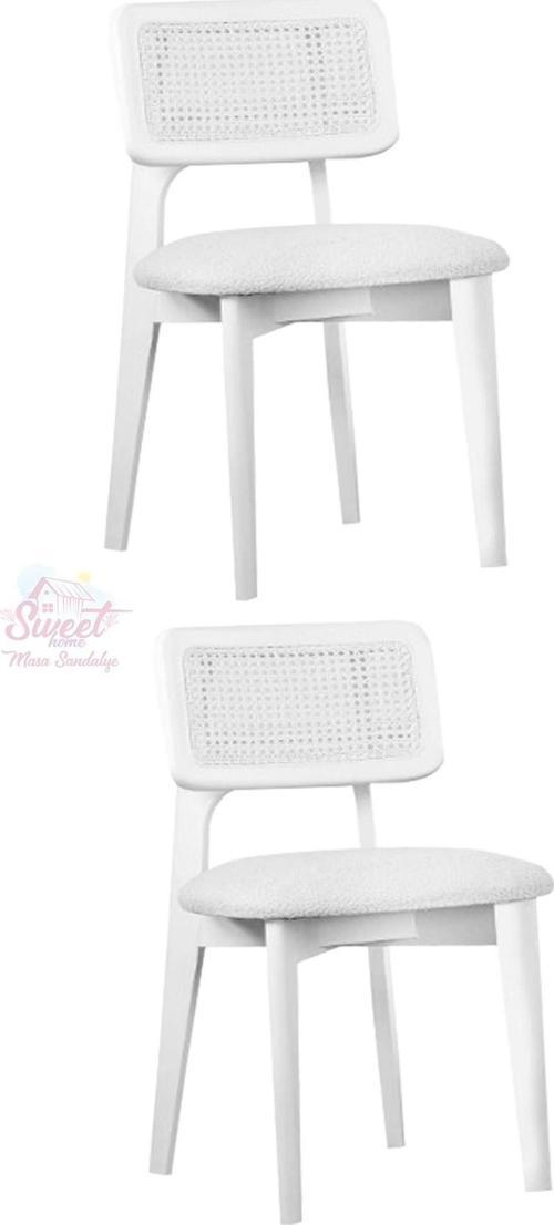 Kuzey Sandalye Ahşap Gürgen 2 Li Set Cafe,Restaurant,Mutfak,Salon,Yemek Odası Sandalyesi  Beyaz