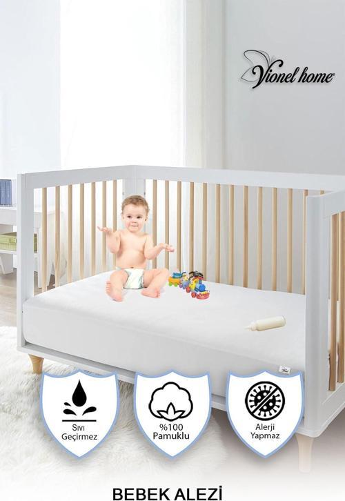 %100 Pamuklu, Sıvı Geçirmez Bebek Ve Çocuk Yatak Koruyucu Alez, Park Beşik, Kreş Anaokulu Alezi
