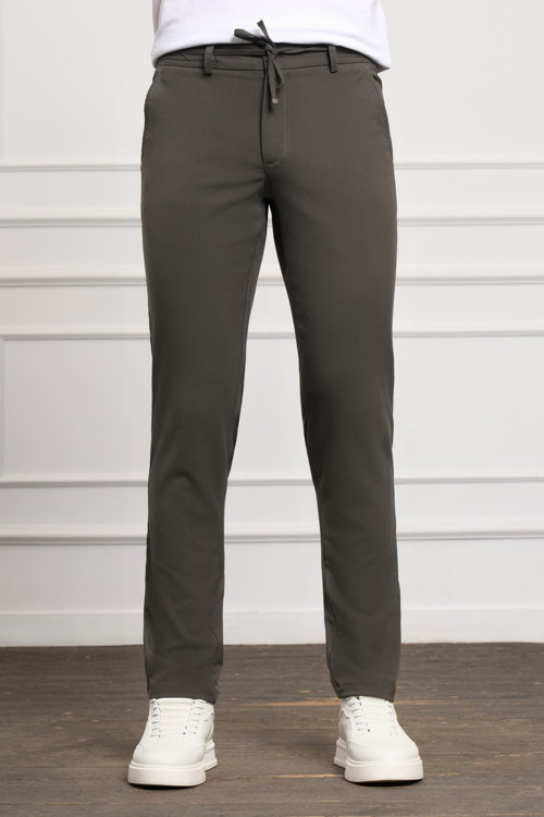 Erkek Haki Slim Fit Jogger Pantolon