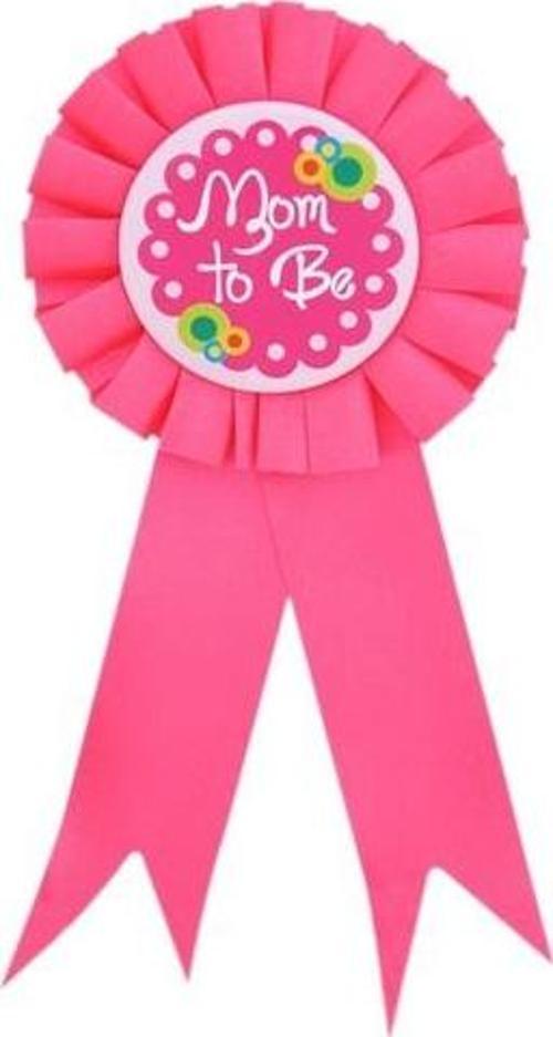 Parti Aksesuar Mom To Be Yazılı Rozet Pembe Renk