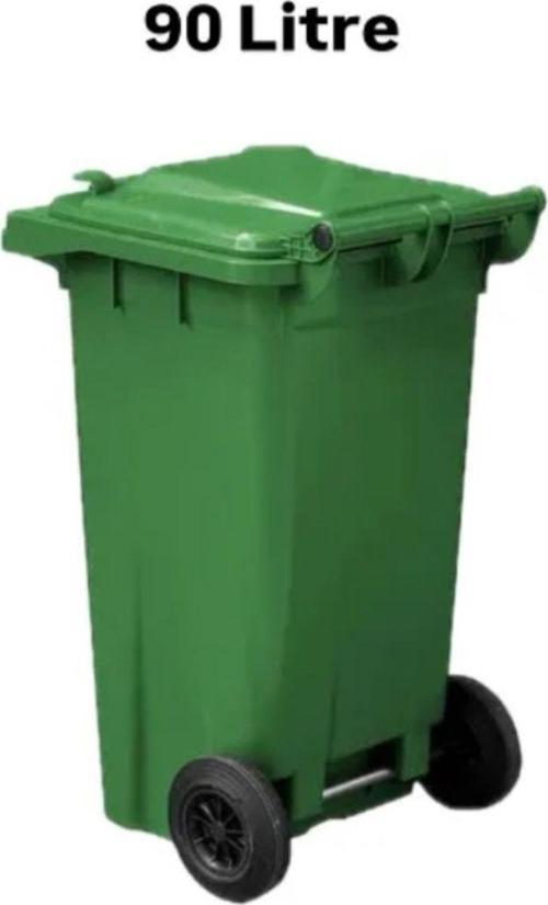 Tıbbi Atık Plastik Çöp Konteyneri Yeşil 90Lt Plastik Konteyner Isıya Karşı Dayanıklı A Kalite