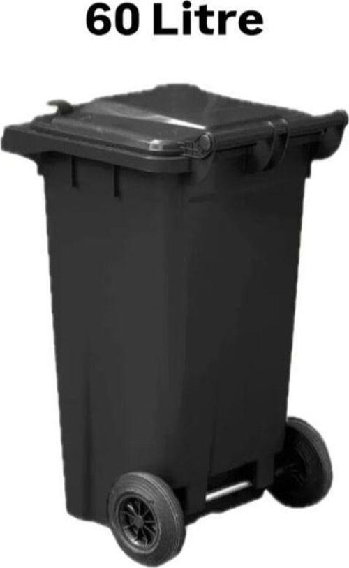 60 Lt Plastik Çöp Konteyneri Siyah -Isıya Karşı Dayanıklı